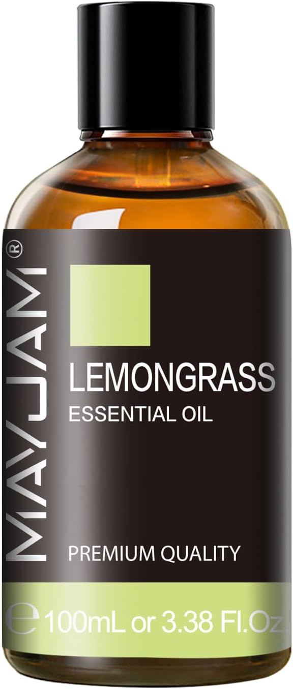 Lemongrass Essential Oil, 3.38fl.oz, MAYJAM Premium Essential Oils with Glass Dropper, Lemongrass Oil for Diffuser, Aromatherapy