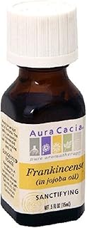 Aura Cacia Pure Aromatherapy 100% Pure Essential Oil, Frankincense (in Jojoba Oil), Sanctifying, 0.5-Ounces (Pack of 3)