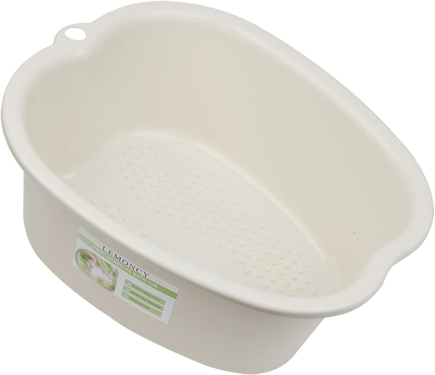 Plastic Foot Basin Feet Bath Spa Wash Bucket and Massage Sturdy Tub for Soaking Foot,Detox,Toe Nails, and Ankles,Pedicure,Portable Feet Tub Beige