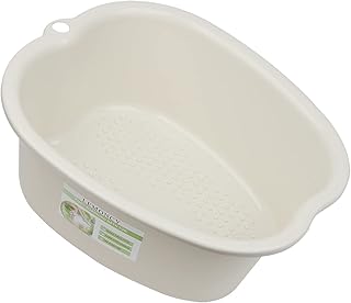 Plastic Foot Basin Feet Bath Spa Wash Bucket and Massage Sturdy Tub for Soaking Foot,Detox,Toe Nails, and Ankles,Pedicure,Portable Feet Tub Beige