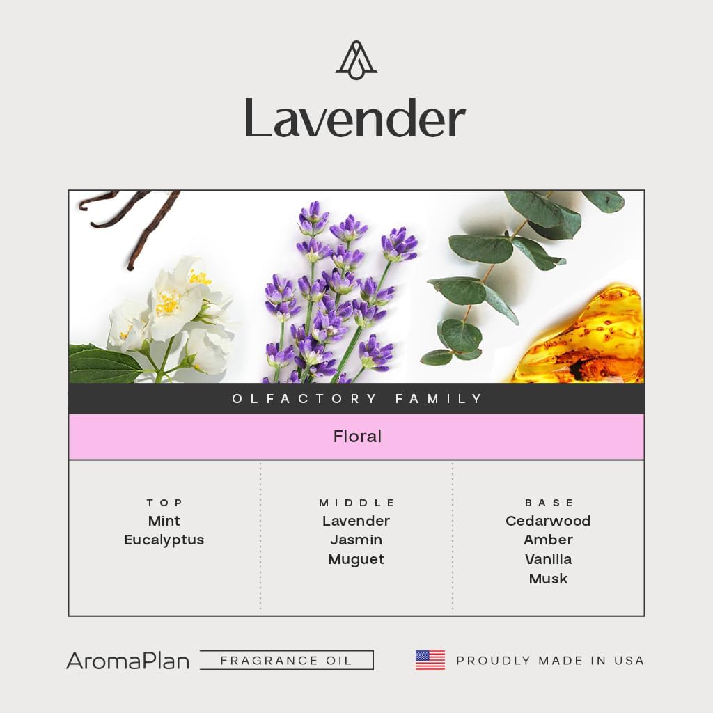 AromaPlan Hotel Scents Lavender 5 Fl Oz (148ml), Home Luxury Aroma & Hotel Fragrance Diffuser Oil- Hotel Diffuser Oil for Aromatherapy- USA Made, Bigger Bottle, Bolder Aroma & Longer Lasting