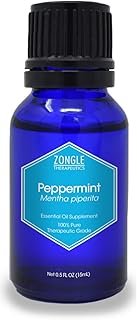 Zongle Peppermint Essential Oil, India, Safe To Ingest, Mentha Piperita, 15 mL