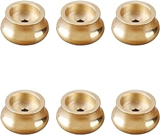 ZYAMY 6PCS Incense Holder Mini Cone Burner Brass Gold Chinese Indoor and Outdoor Decorative Metal Ash Collector 0.13 Inch Hole Diameter for Yoga Studio Meditation Buddhist Temple
