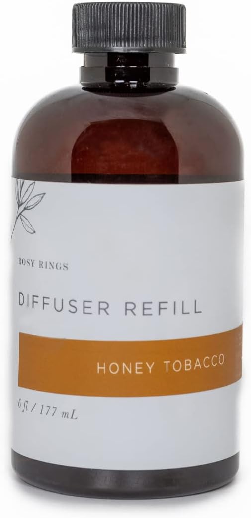 Rosy Rings Fragrance Diffuser Oil Refill 6oz - Aromatherapy, Scented Air Freshener Deodorizer Oil, Scented Refill for Home, Kitchen, Living Room, Decor Gifts Humidifier Essential Oils (Honey Tobacco)