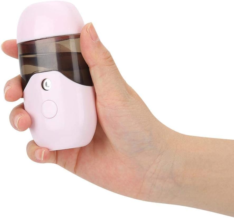 50ml Large Capacity Nano Mist Sprayer, Portable Handheld USB Face Moisturizing Refreshing Hydrating Atomization Machine Facial Skin Care Beauty Instrument(pink)