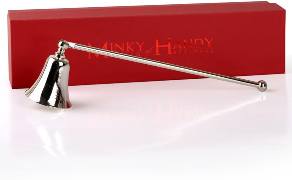 Candle Snuffer Accessory - Brass Design - Safely Extinguish Candle Flames - Home Decor and Gift for Candle Lover (Silver)