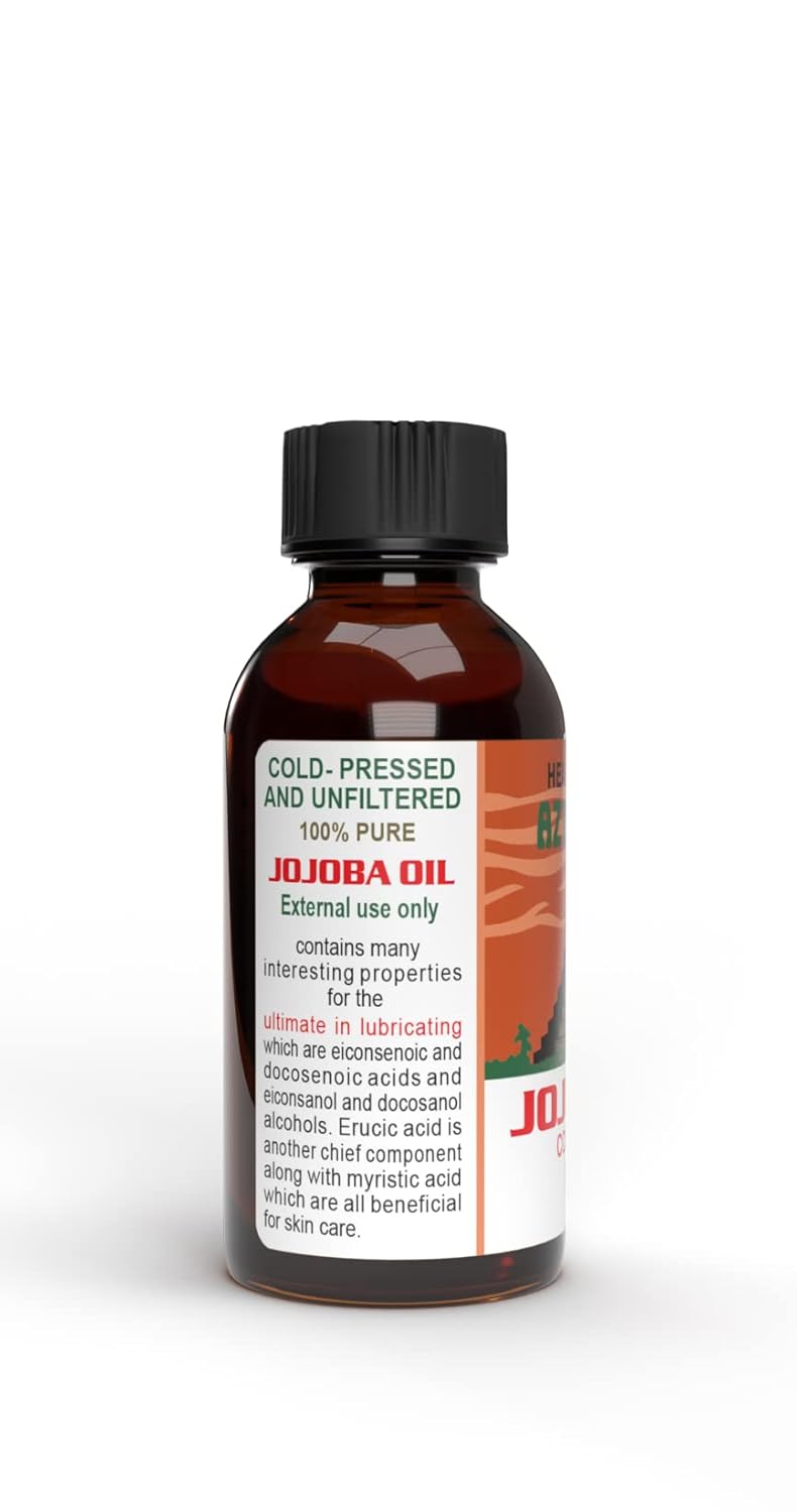 Aztec Secret 100% Pure Jojoba Oil, 2 OZ - Deep Hair & Skin Moisturizer - Cold-Pressed and Unfiltered