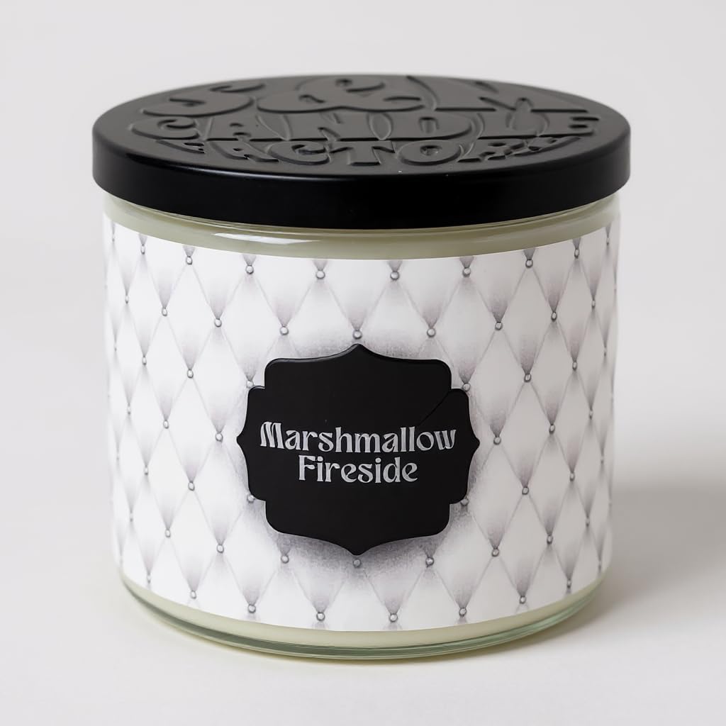 Marshmallow Fireside Candle ~ Highly Scented Large 3-Wick Candle ~ Soy and Coconut Wax Blend