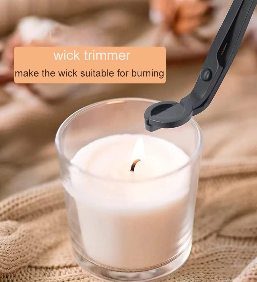 Stainless Steel Wick Trimmer - Cutter & Clipper for Candle Lovers, Black