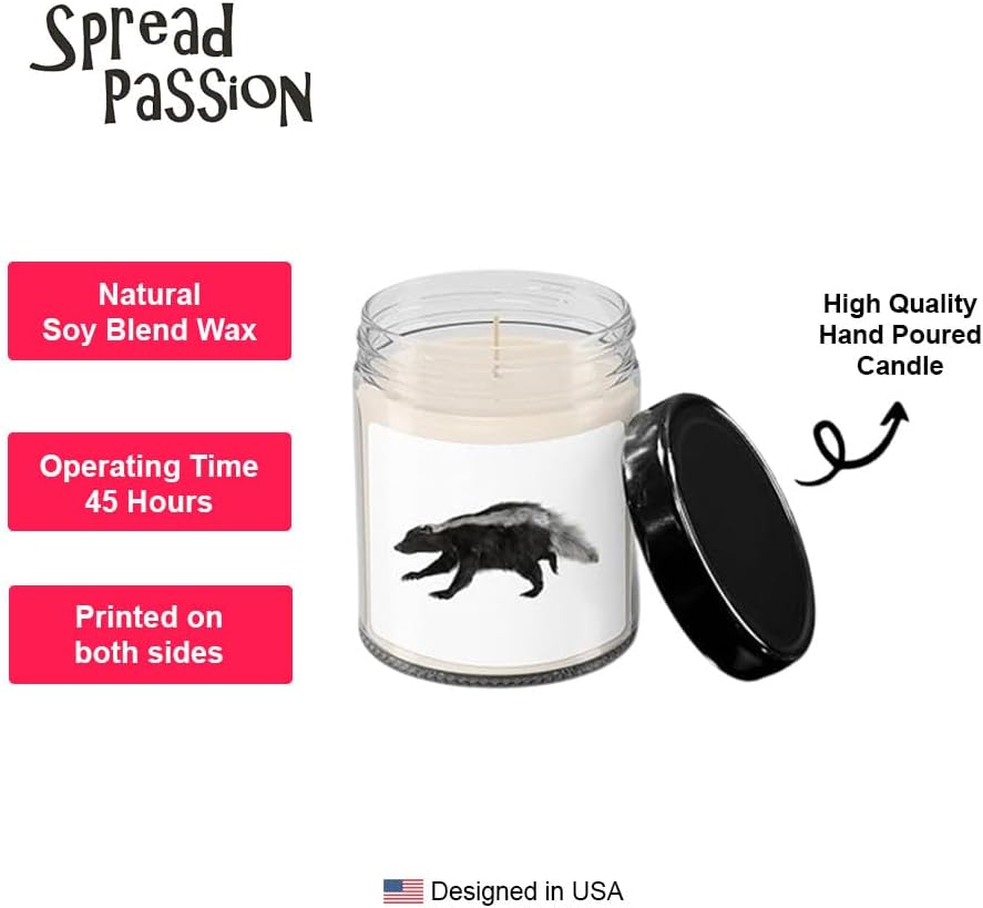 SpreadPassion Skunk - Soy Wax Candle - 9 oz Vanilla-Scented - Hand Poured - Candle Jar