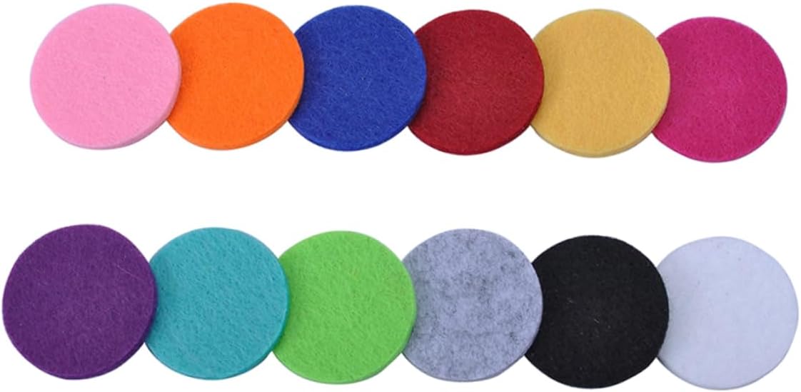 Healifty 100pcs Thick Absorbent Replacement Pads for Diffuser Necklace Locket Mixed Colors Fit for Optimal Scent Diffusion Reusable Essential Oil Pads
