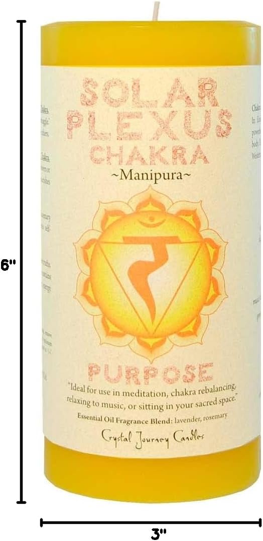 Crystal Journey Pillar Chakra Candles - Bundle of 3 (Sacral, Solar Plexus, Root)