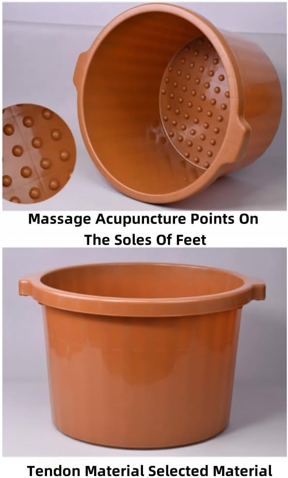 Wcxixo Foot Spa Bath with Smooth Bubble Massage Massage Nodes & Arch, Tired Relieve, Promote Blood Circulation Feet Soaker Household Foot Bath Barrel Foot Soaking Household Items Deco