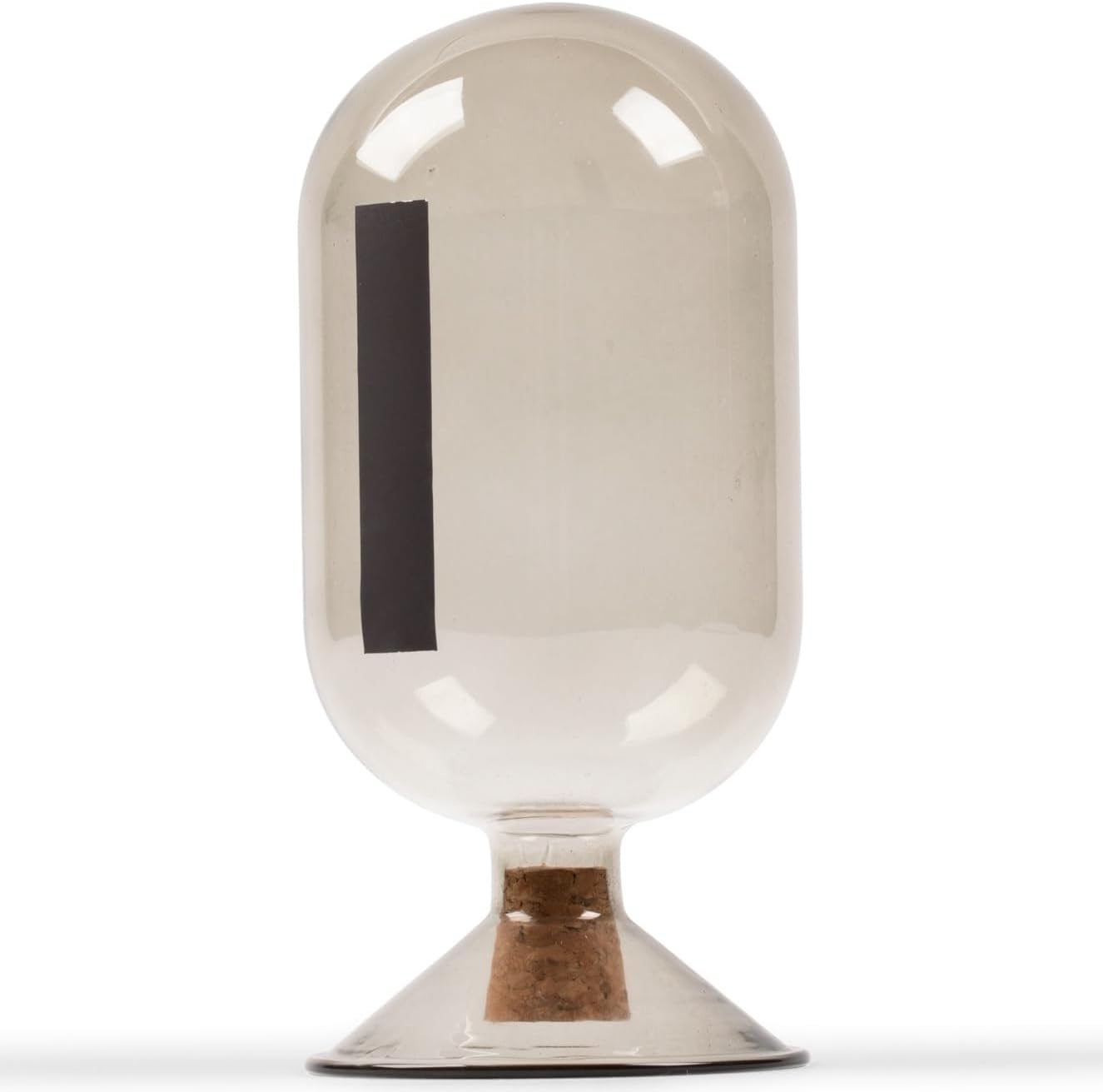 Premium Smoke Glass Cloche - Decorative Jar with Striker. Holder for Long Matches for Candles, Fireplace, Bathroom Accessories, Bath Salts. Includes Attachable Match Striker. (No Matches)