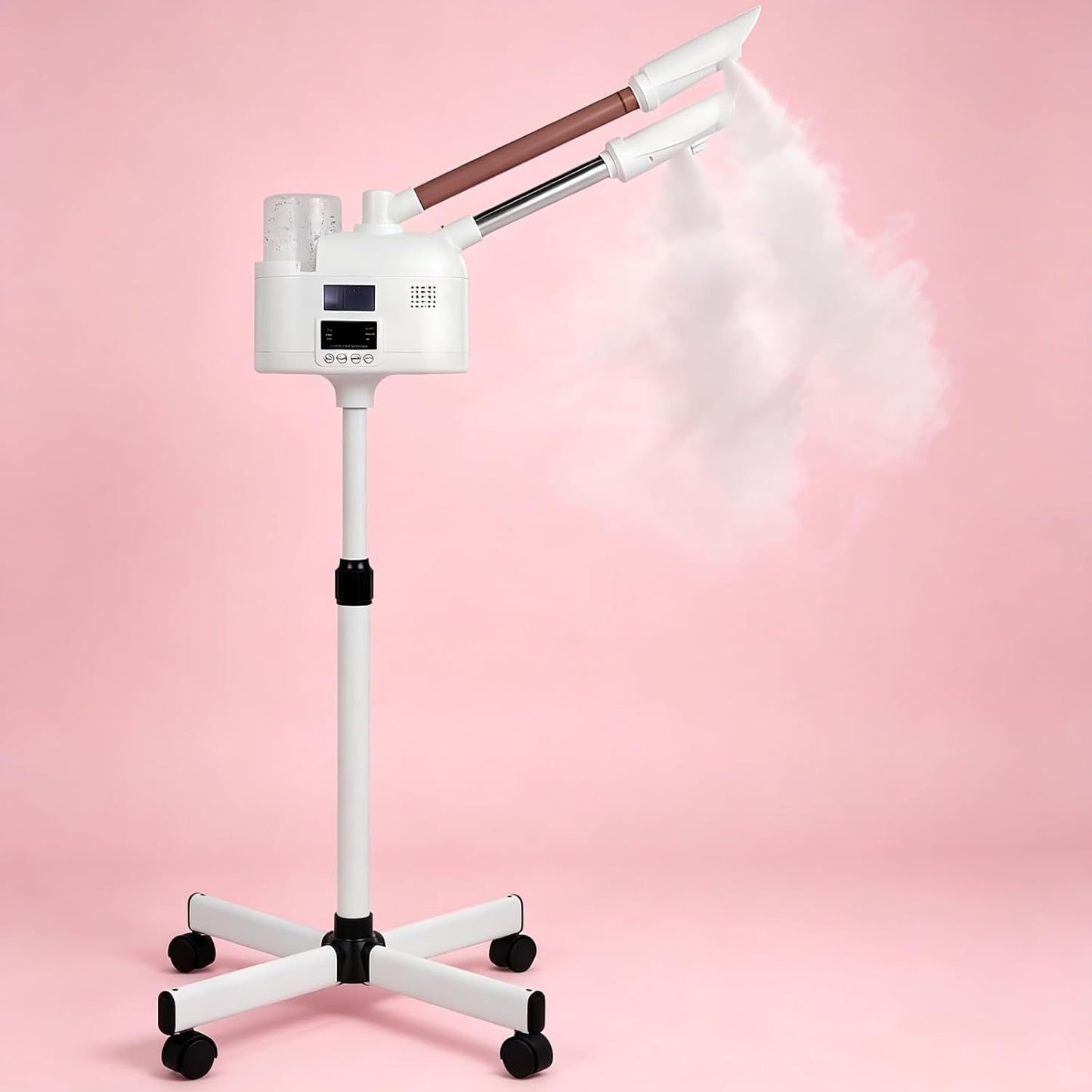 Professional Facial Steamer, 2 in 1 Facial Steamer with Ozone and Hot & Cold Mist for Facial Deep Cleaning and Hydration, Esthetician Steamer on Wheels, Ideal for Spa, Salon and Home Use