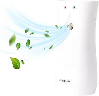 Automatic Air Freshener Spray Dispenser, Custom Timing (Day/Night/24H, 7.5/15 min interval), Wall Mounted or Free Standing, for Home and Commercial, Compatible with Glade Refill Can, White, Milas-D