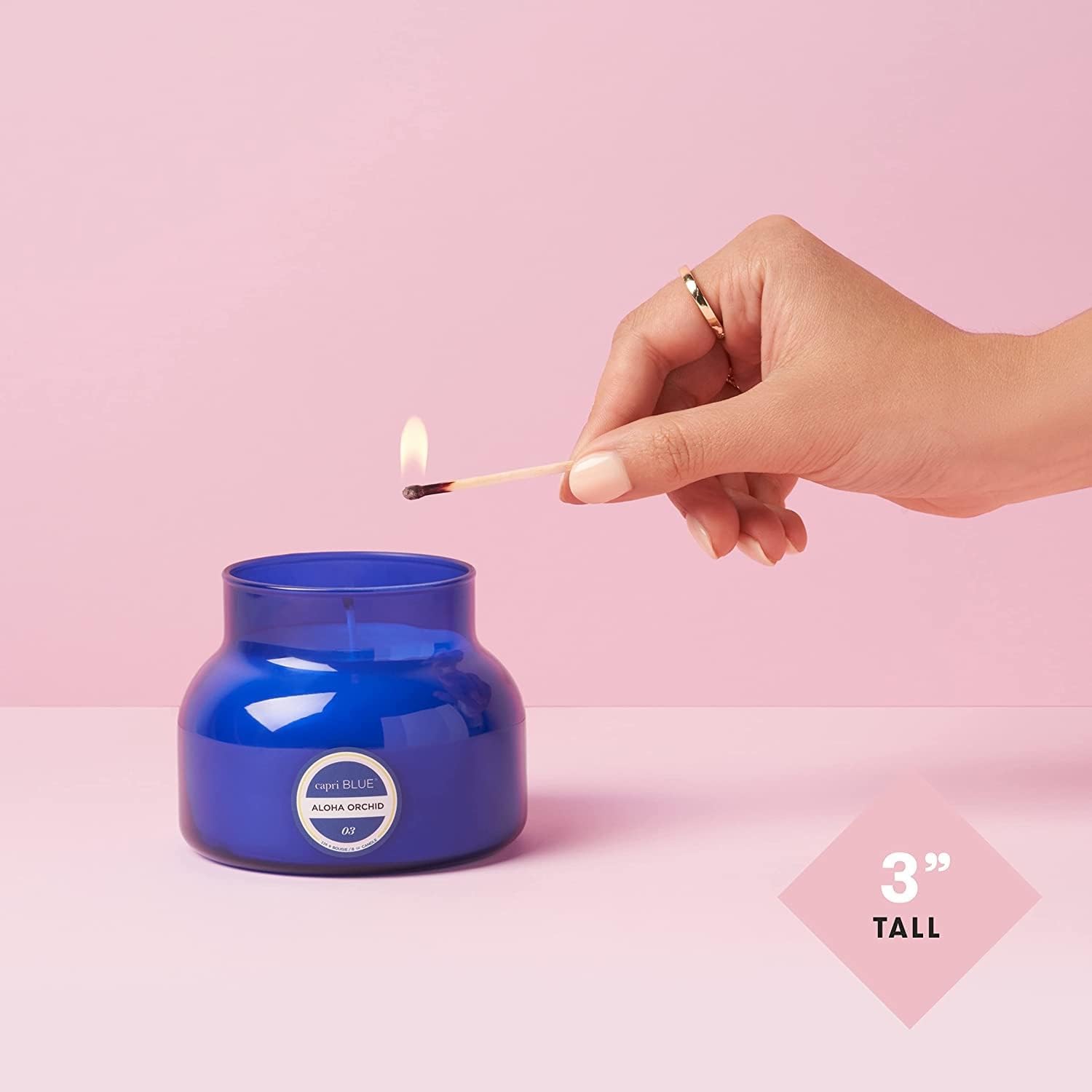 Capri Blue Signature Jar Candles - Long Lasting Soy Wax Blend - Luxury Tropical Scented Candles - Comes in Blue Decorative Glass Jar (Aloha Orchid, 8 oz)