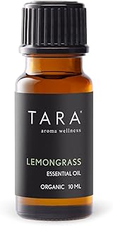 TARA Spa Therapy Lemongrass Essential Oil – 100% Organic, Concentrated, Aromatherapy Formula, Lemongrass, 10ml