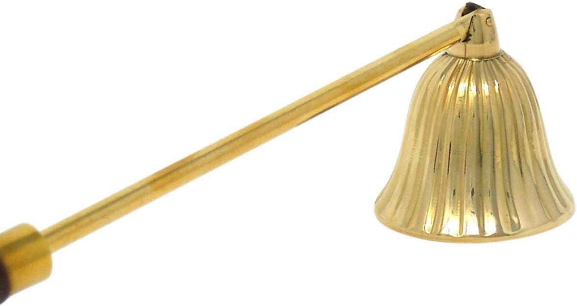 Needzo Brass Candle Snuffer with Wooden Handle, Catholic Church Supplies, 10.5 Inches