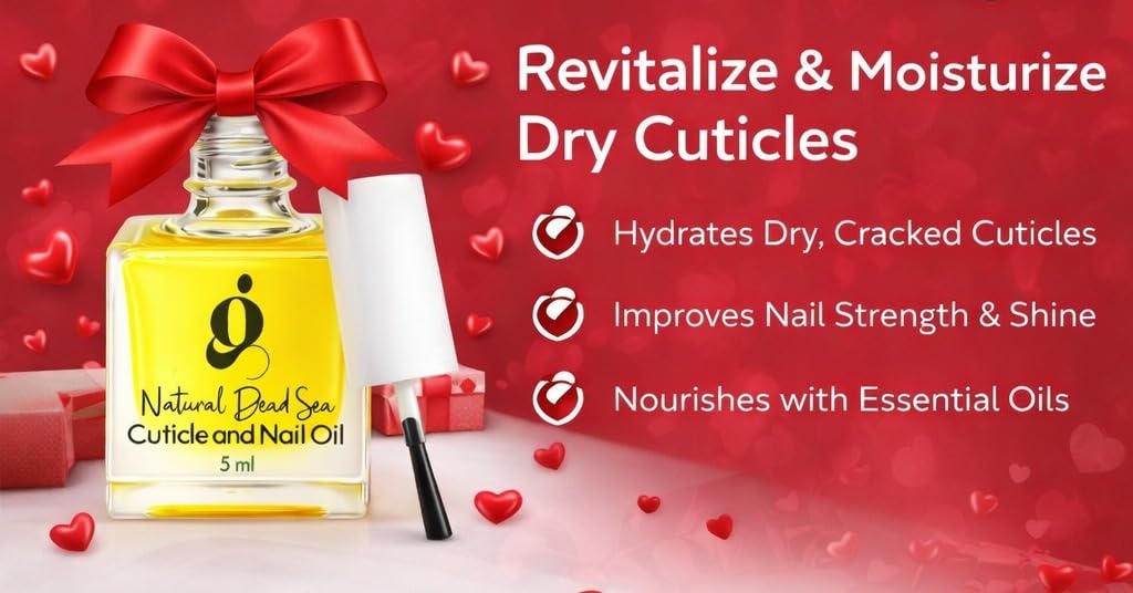Dead Sea Cuticle & Nail Oil 5ML | Strengthens & Moisturizes Dry & Cracked Cuticles | With Jojoba, Argan, Olive, Almond & Castor Oils, Vitamin E | Nail Repair & Conditioning Oil