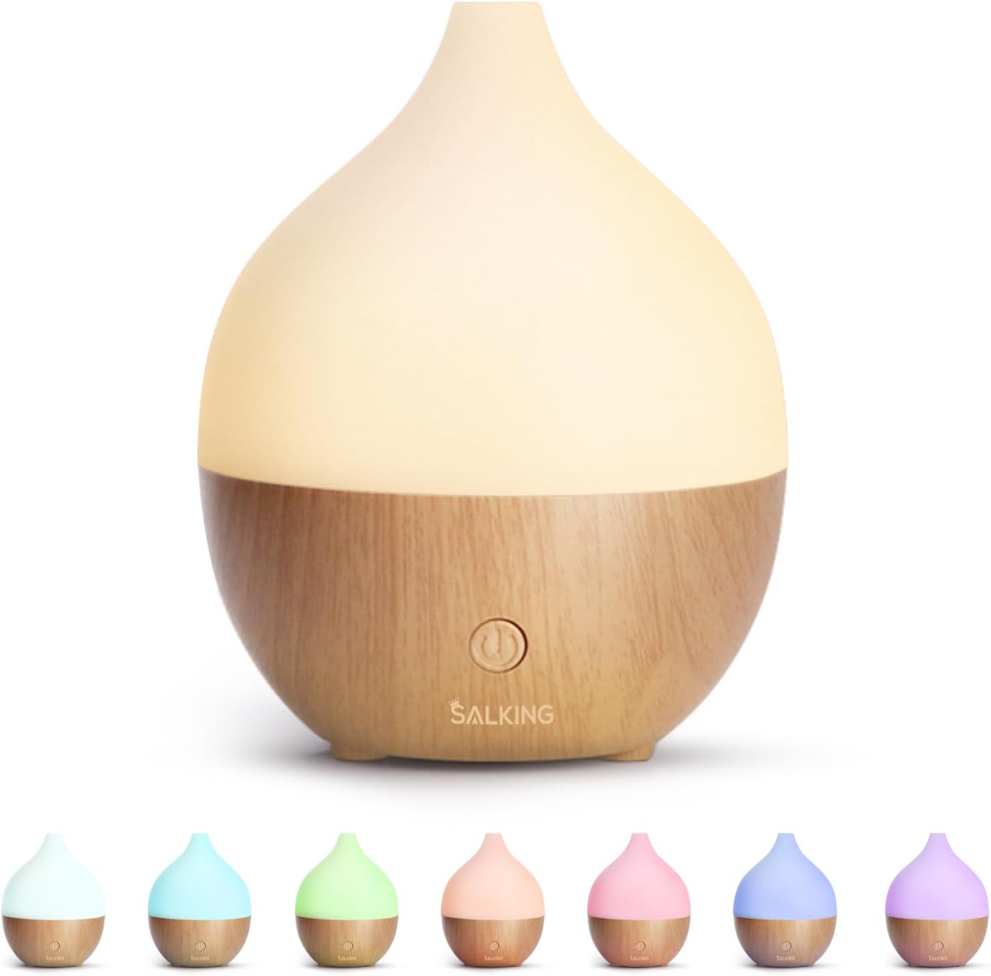 SALKING Aromatherapy Diffuser & Floral Essential Oils Set, 100ml Diffuser Ultrasonic Diffuser Cool Mist Humidifier with 8 Colors Light, Waterless Auto Off for Home Office