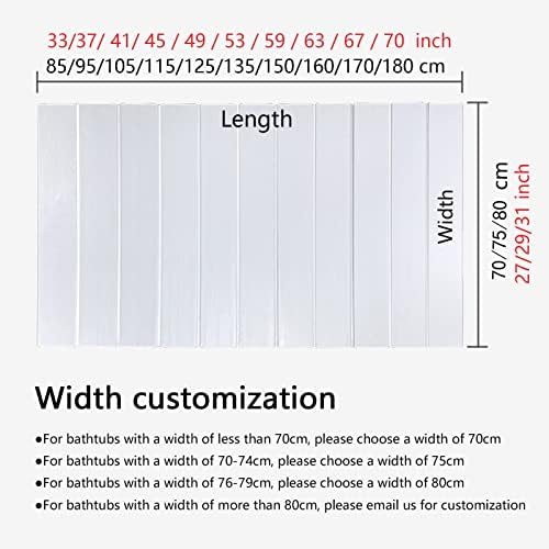 Folding Bathtub Cover Caddy Tray - Waterproof PVC Insulation Lid, Scalable Dust-Proof Board for Luxury Spa, Reading & Relaxation, 0.6cm Thickness (70x150cm)