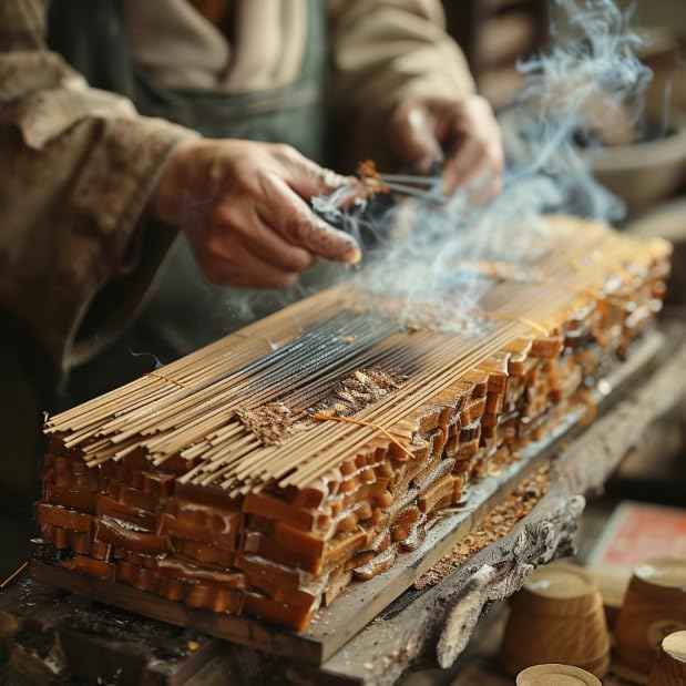 Organic Cedarwood Essential Oil Incense- 11 Inch Sticks-20 Pack (Essential Oil INCENESE)