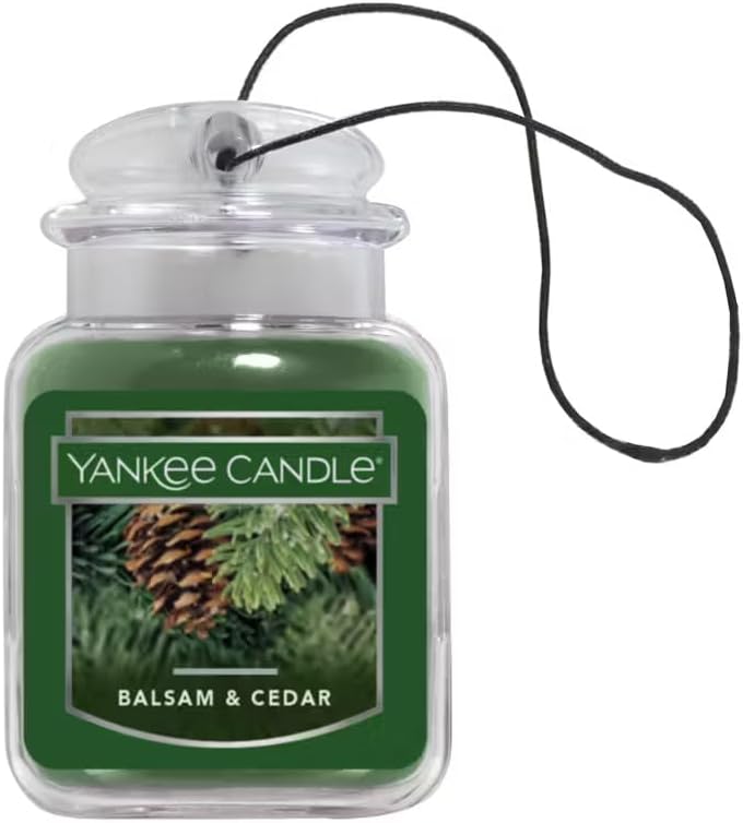 Yankee Candle Gel Car Jar Ultimate Hanging Odor Neutralizing Air Freshener Balsam Cedar Scent