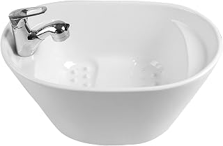 Acrylic Foot Bath, Foot Spa Bath Massager with Heat, Bubbles, Red Light, Pedicure Foot Spa Tub for Stress Relief, Foot Soaker with Acupressure Massage Points&Temperature Control