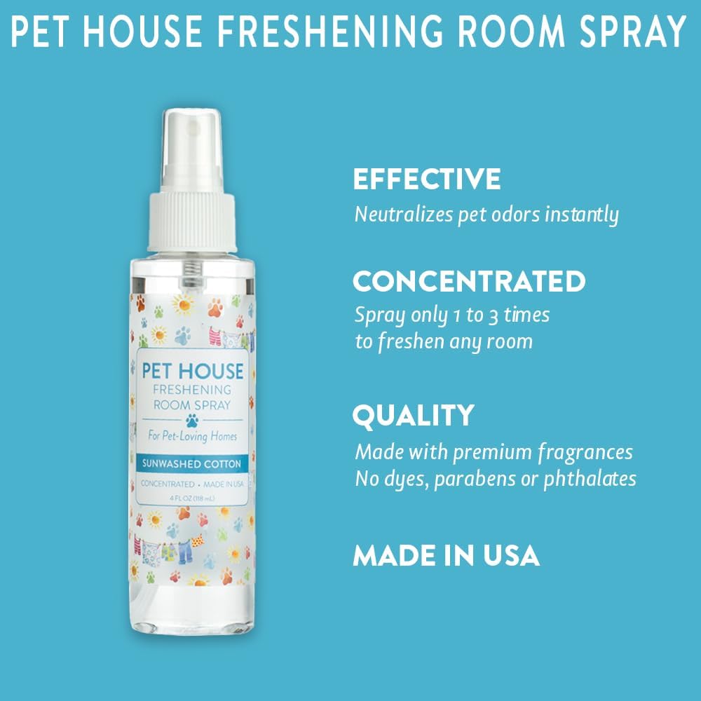One Fur All Pet Air Freshener 4 OZ Concentrated Room Spray for Pet Odor, Sunwashed Cotton, Pack of 1