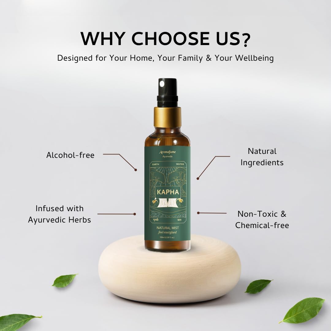 Lemongrass & Lavender Ayurveda Mist | Kapha Balancing Room Spray |Air Freshener |Home Fragrance |Use for Aromatherapy, Relaxation, Sleep, Stress Relief |Reiki, Yoga, Meditation Mist |100ml |Aromafume