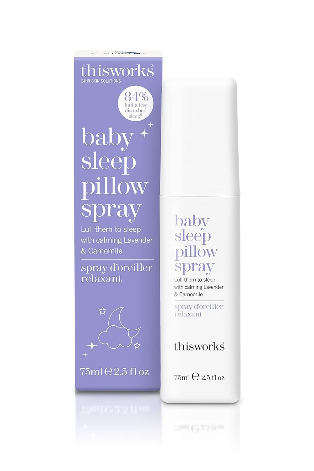 Thisworks Baby Sleep Pillow Spray: Ultra-Gentle to Lull Your Baby to Sleep, Calming Lavendar & Camomile, 75ml | 2.5 fl oz; 6+ Months