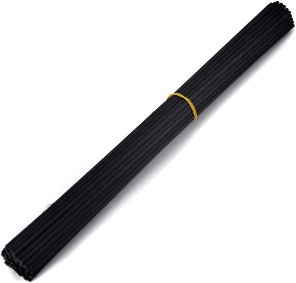 50 Pieces Fiber Reed Diffuser Replacement Refill Sticks for Aroma Fragrance (Black, 10" x3mm)