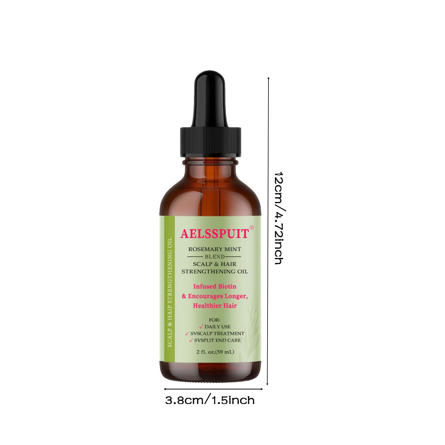100% Pure Organic Rosemary Essential Oil for Hair Growth - Multi-Purpose Hair Treatment Oil Promotes Eyelash & Eyebrow Growth, 2.02fl oz (Small, Rosemary)