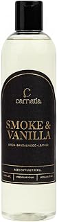 Carnatia Smoke & Vanilla Reed Diffuser Refill Oil – Fragrance for Home, Bedroom & Bathroom – Long-Lasting Scented Oil, 6.8 oz