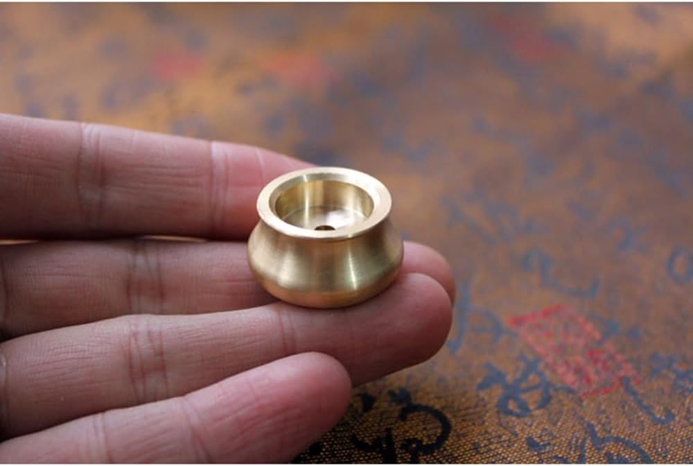 ZYAMY 6PCS Incense Holder Mini Cone Burner Brass Gold Chinese Indoor and Outdoor Decorative Metal Ash Collector 0.13 Inch Hole Diameter for Yoga Studio Meditation Buddhist Temple