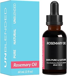 UNBLENDED Rosemary Oil 100% Pure & Natural – For Hair Growth, Scalp Care & Skin – 60ml / 2oz