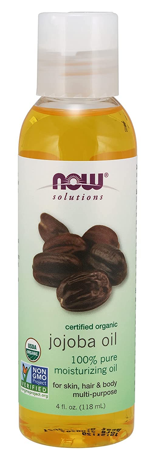 NOW Foods Solutions Certified Organic Jojoba Oil, 4 oz Liquid