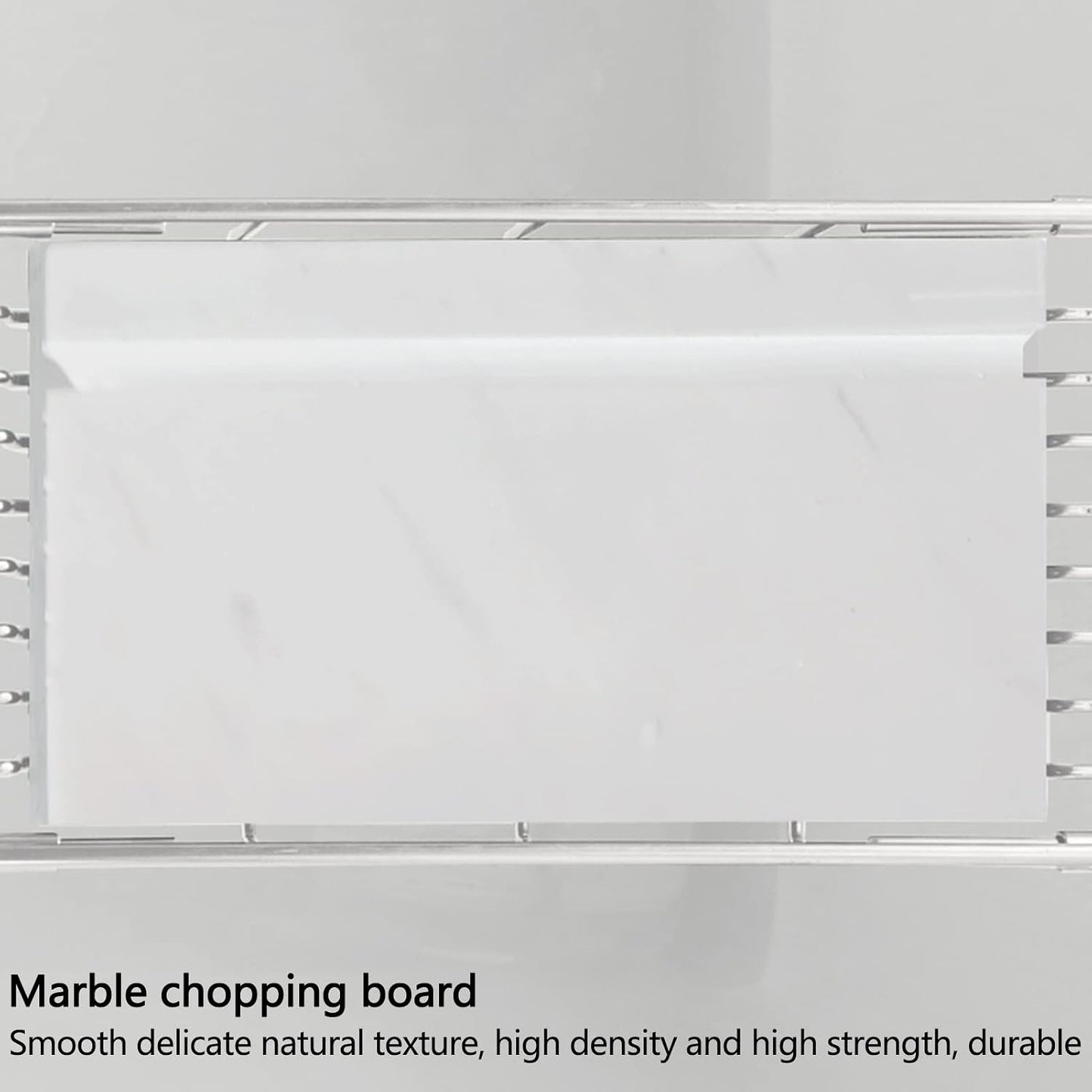 Bathtub Caddy Tray, Home Stainless Steel Bath Tub Table Shelf with Marble Chopping Board, Adjustable Bath Storage Platform for Hotel Shower Stall,