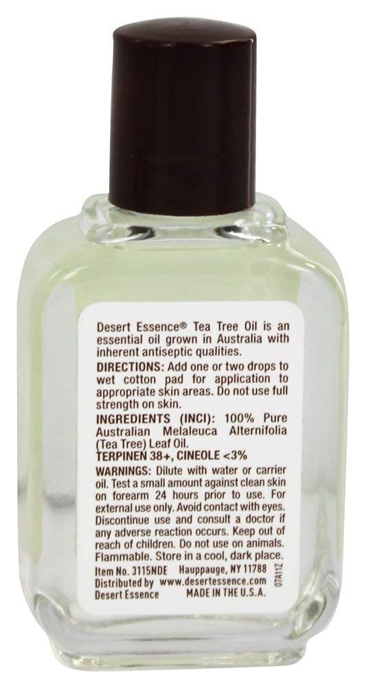 Desert Essence 100% Australian Tea Tree Oil Therapeutic Grade Essential Oil - Skin Cleansing, Clarifying, Soothing - Refreshing Air - Skin Care, Hair Care, Powerful Green Clean - Vegan, Non-GMO - 2oz