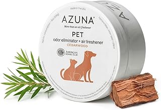 Azuna Pet Odor Eliminator for Strong Odor Gel | Plant Powered Australian Tea Tree Oil | Dog and Cat Room Deodorizer | Child and Pet Safe Air Fresheners for home | Cedarwood Scent | 8oz Pod