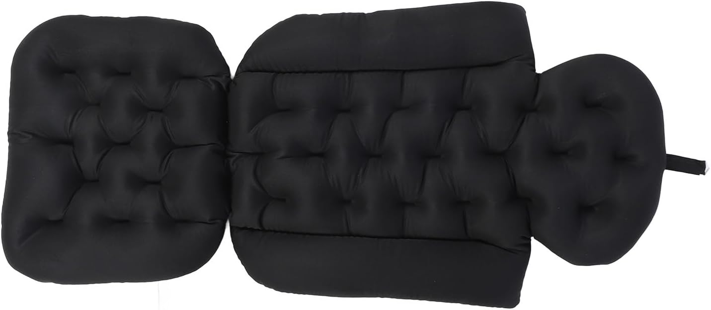 Full Body Bath Pillow, Bathtub Pillow with Non Slip Base, Ergonomic Full Body Bath Cushion for Tub Spa Pool Outdoor Use, Breathable Quick Drying Mesh Fabric Bathtub (Black)
