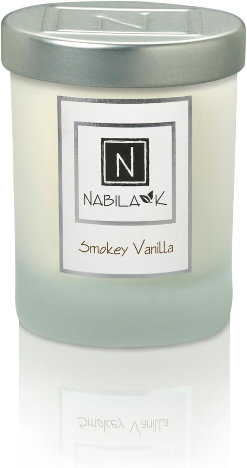 Nabila K – Smokey Vanilla - Soy-Based Candle – Anise, Nutmeg, Spicy Clove, Ginger, Sweet Vanilla, Amber - Hand-Poured - Cotton Wick - Aromatherapy Candle w/Essential Oils - Made in USA - 3 oz