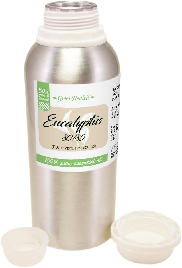 Eucalyptus Essential Oil (80/85) - 100% Pure Essential Oil - 8fl oz - Aluminum Bottle - Greenhealth