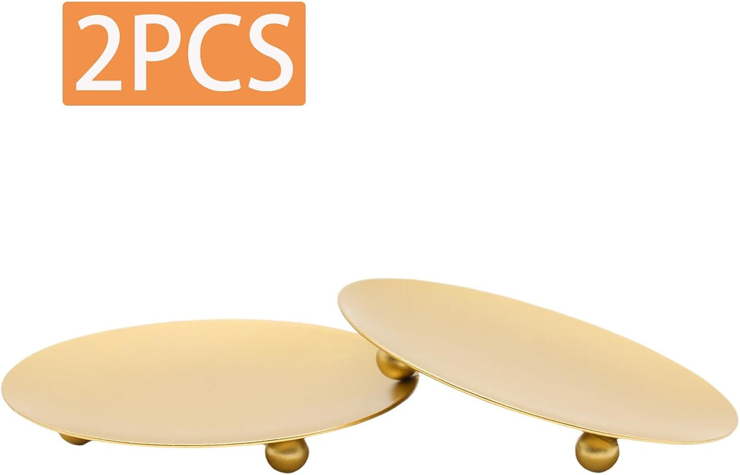 2Pcs Iron Plate Candle Holder Set - 3.54 Inch Decorative Pedestal Candle Stands for Home, Wedding, and Birthday Parties - Elegant Gold Candle Holders for Stylish Décor