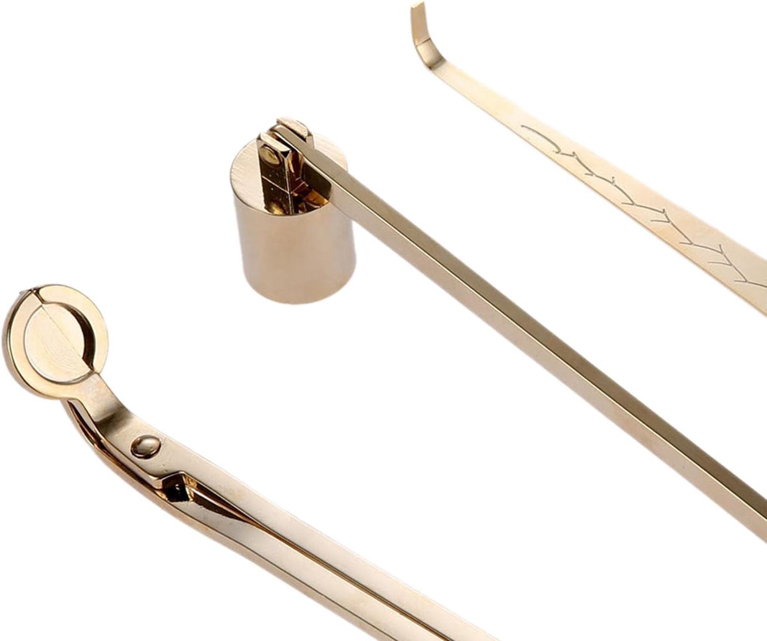Baoblaze Candle Accessory Set of 3, Set with Candle Wick Cutter, Candle Wick Dipper, Candle Tools Set, 4 Colors Optional, Gold