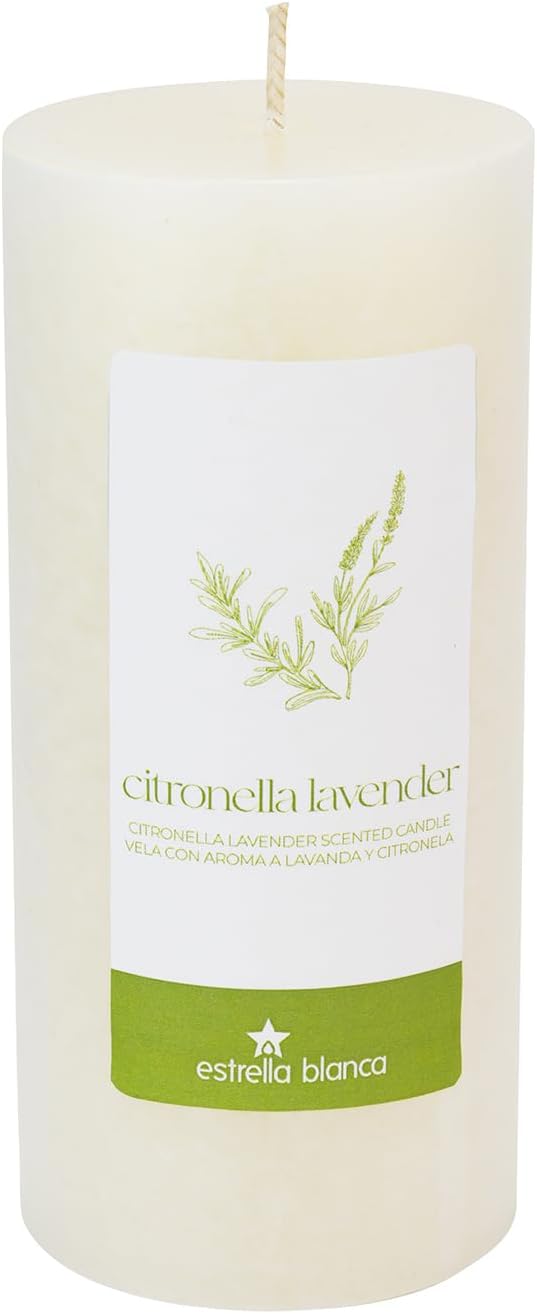 Citronella Lavender Candles - Citronella Scented Pillar Candle Ivory - 3x6 inch - 3 Pack - Long Lasting Burn Outside Candles for Garden Yard Balcony, Summer Camping