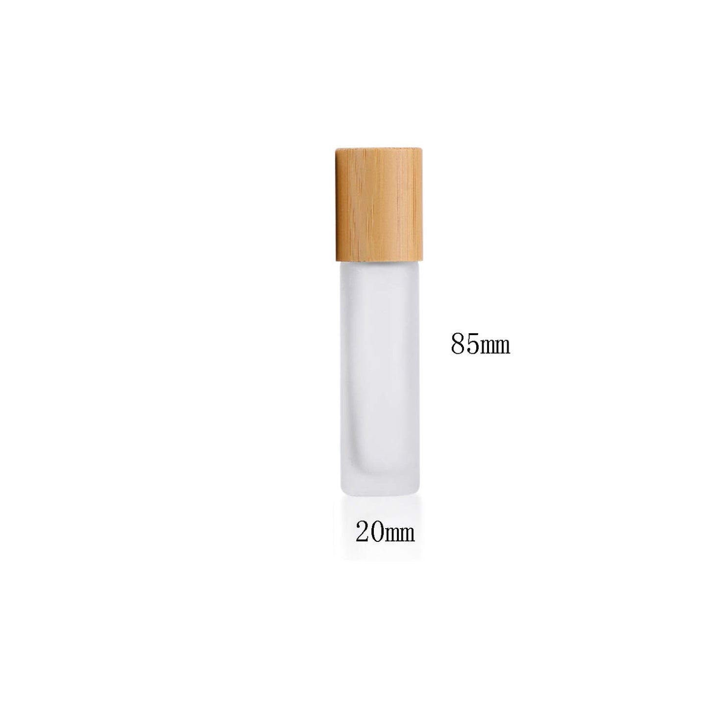 12 Pcs Frosted Glass Roller Bottles 10ml(1/3oz) Roll on Bottle With Metal Roller Ball&Bamboo Lids For Perfume Essential Oil Aromatherapy Lip Balms