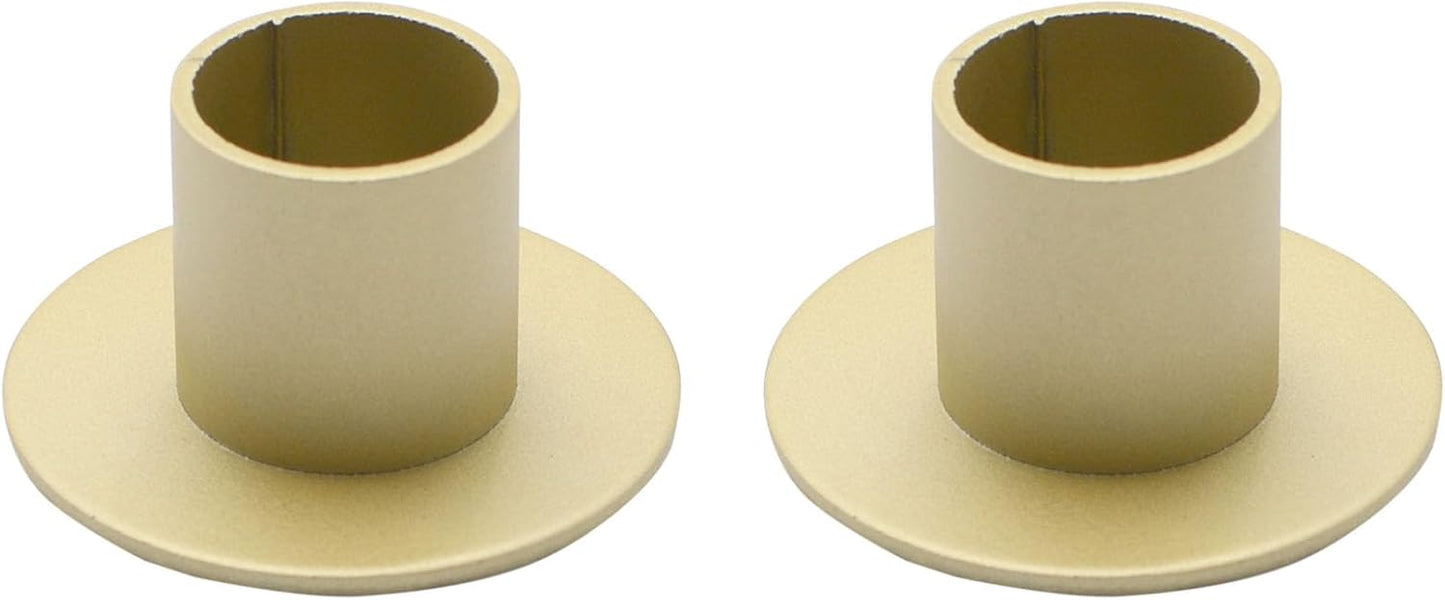 2 Pcs Gold Iron Candle Holder for Taper Candles, Wedding, Dinning, Party Decoration (Gold)