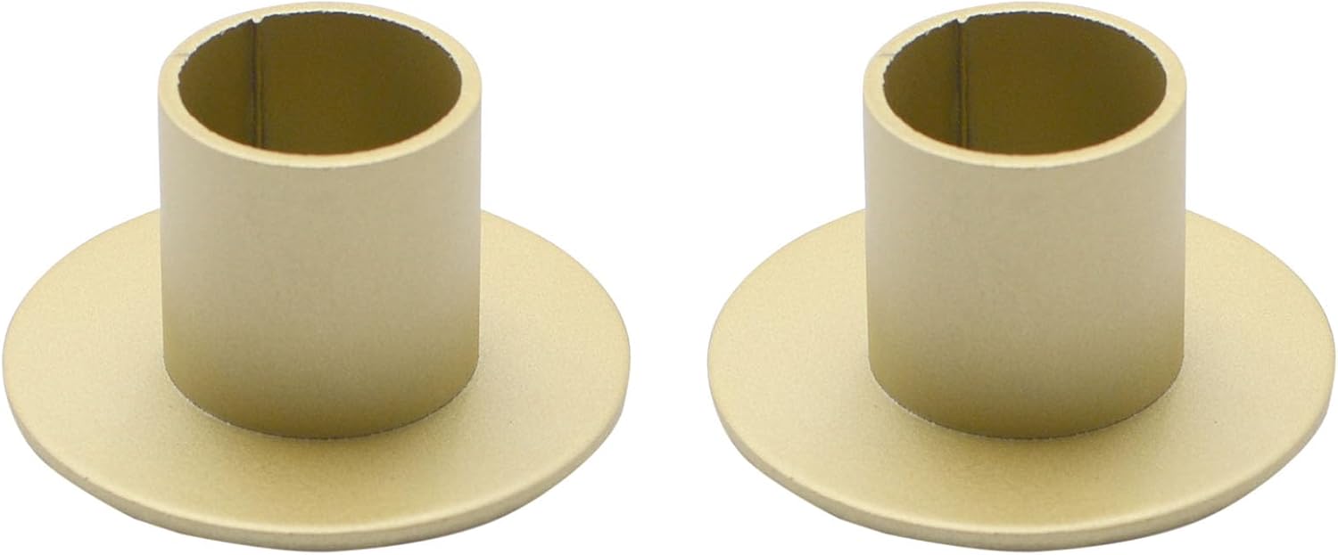 2 Pcs Gold Iron Candle Holder for Taper Candles, Wedding, Dinning, Party Decoration (Gold)